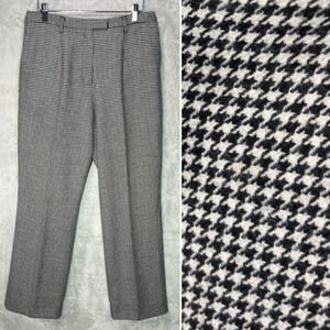 Pendleton 100% Virgin Wool Houndstooth Dress Pants Womens 8 old money chic 30x28